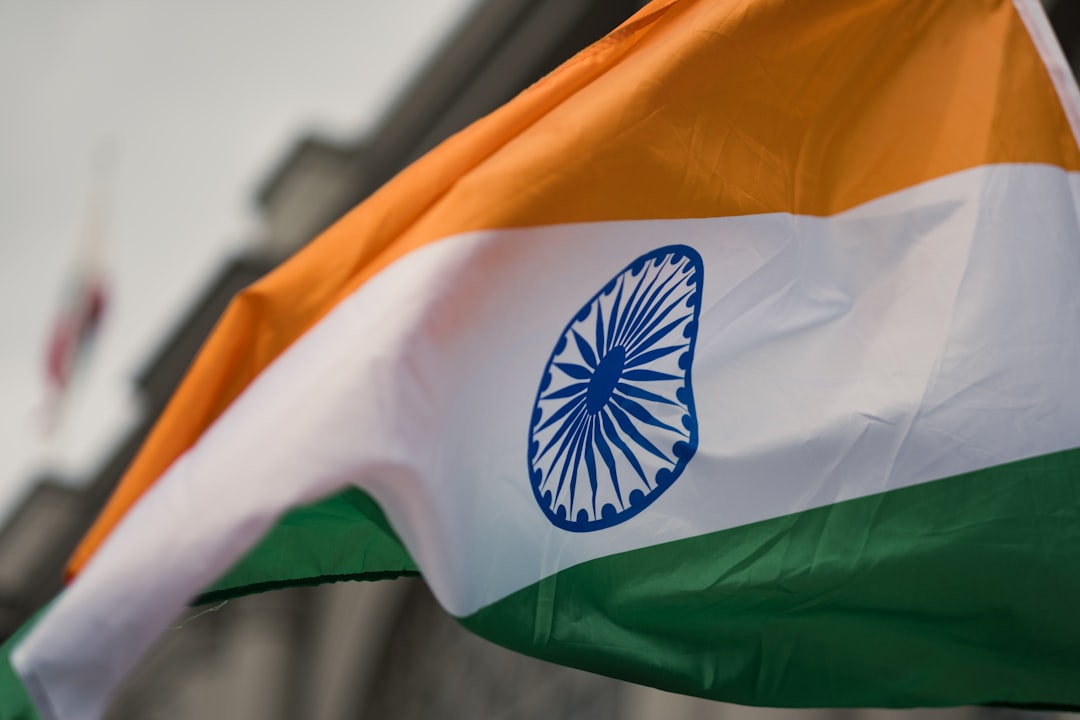 Indian Americans wave the flag of India in solidarity with the Jewish community in the Bay Area, at the Unity Rally, a march against antisemitism.