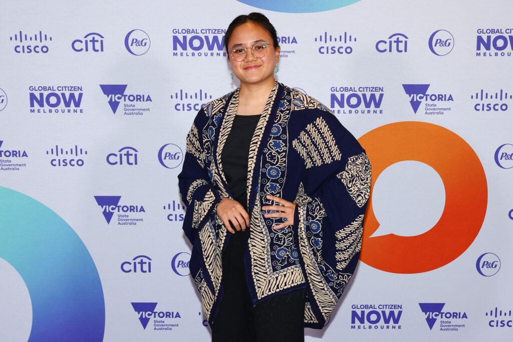 Brigitta Maria Andrea Gunawan , Global Citizen Youth Leader Awardee attends Global Citizen NOW: Melbourne & Global Citizen Nights at Melbourne Park on March 5, 2024 in Melbourne, Australia