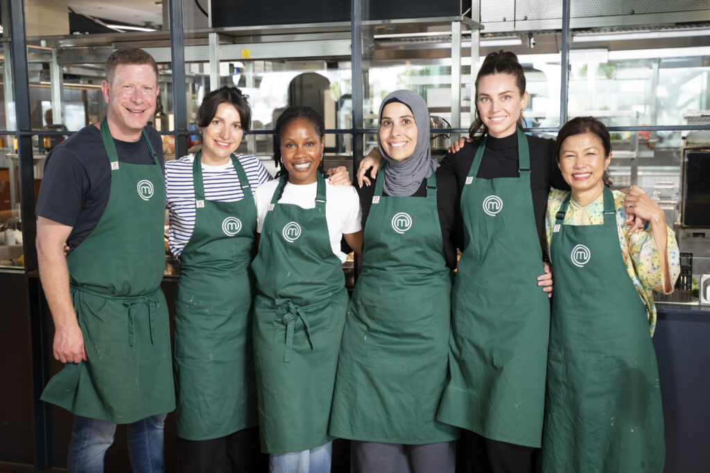 MasterChef Australia: Back To Win contestant Samira El Khafir with her co-stars in 2025.