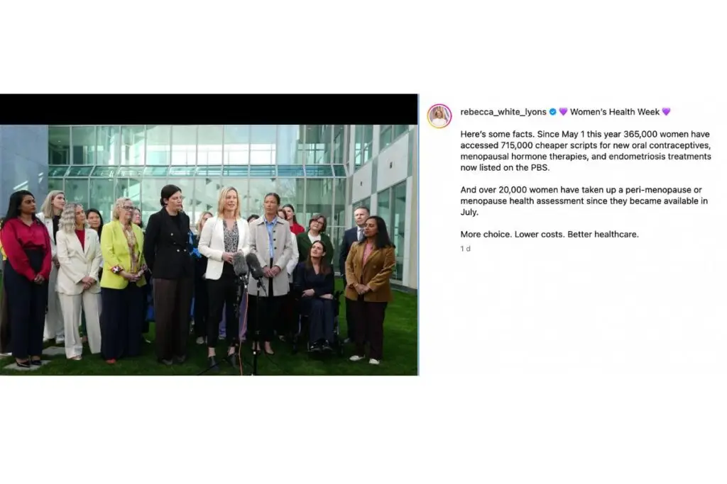 Australia's Assistant Minister for Health and Aged Care, Rebecca White MP speaking during Women's Health Week 2025