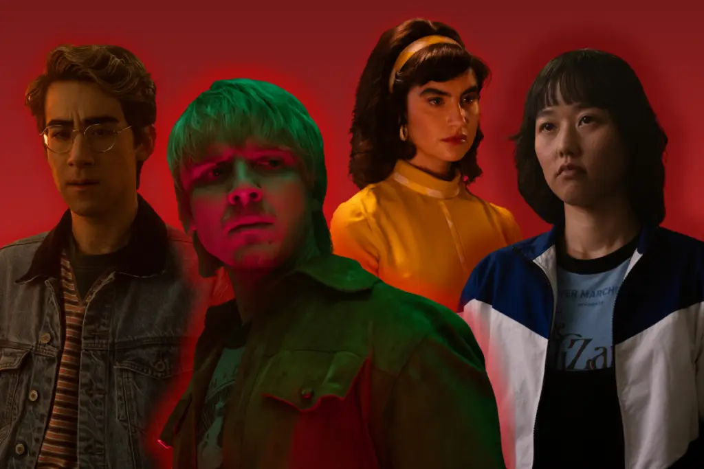 School Spirits cast against a red background