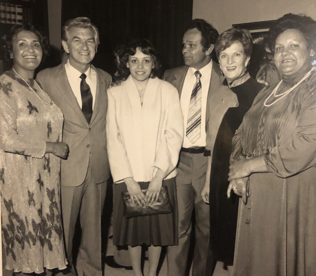 Karla Grant (centre) as Miss NAIDOC 1983